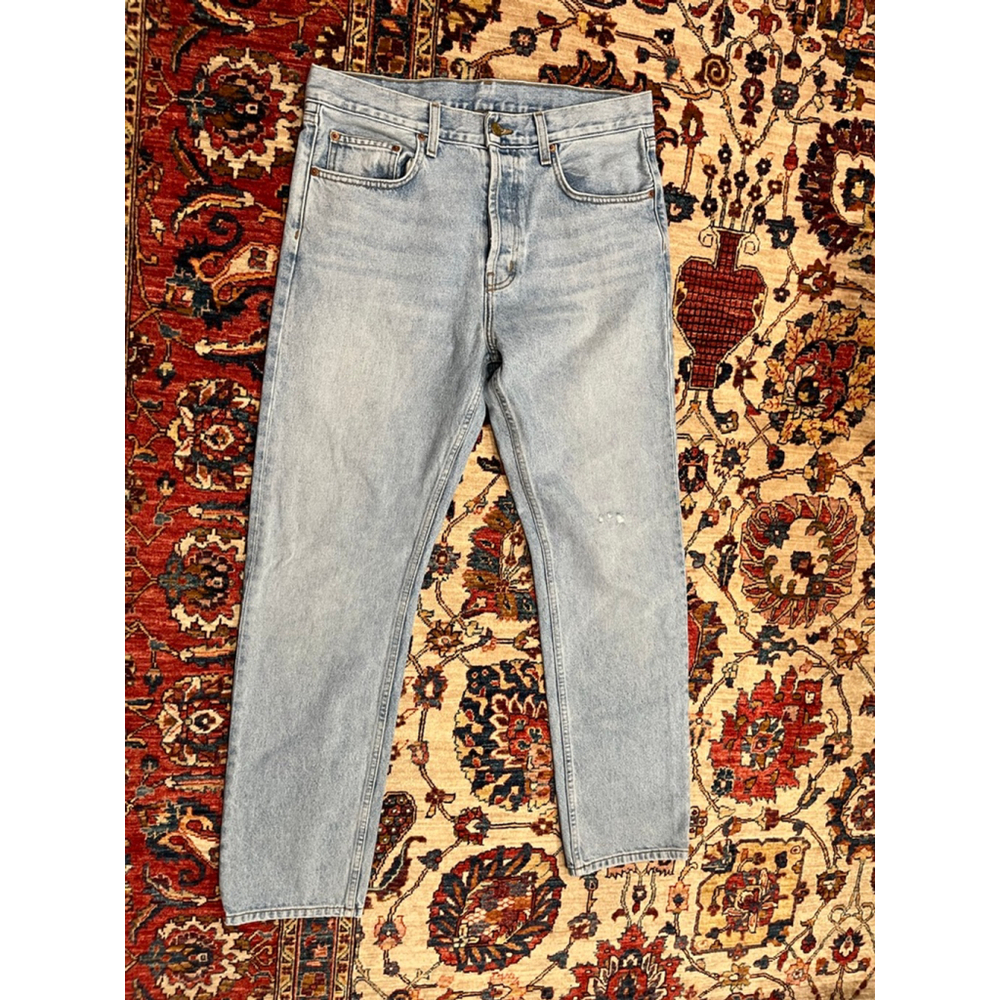 Women’s B Sides Blue Jeans Button Fly Light Wash Straight Leg Denim Jean Size 29
